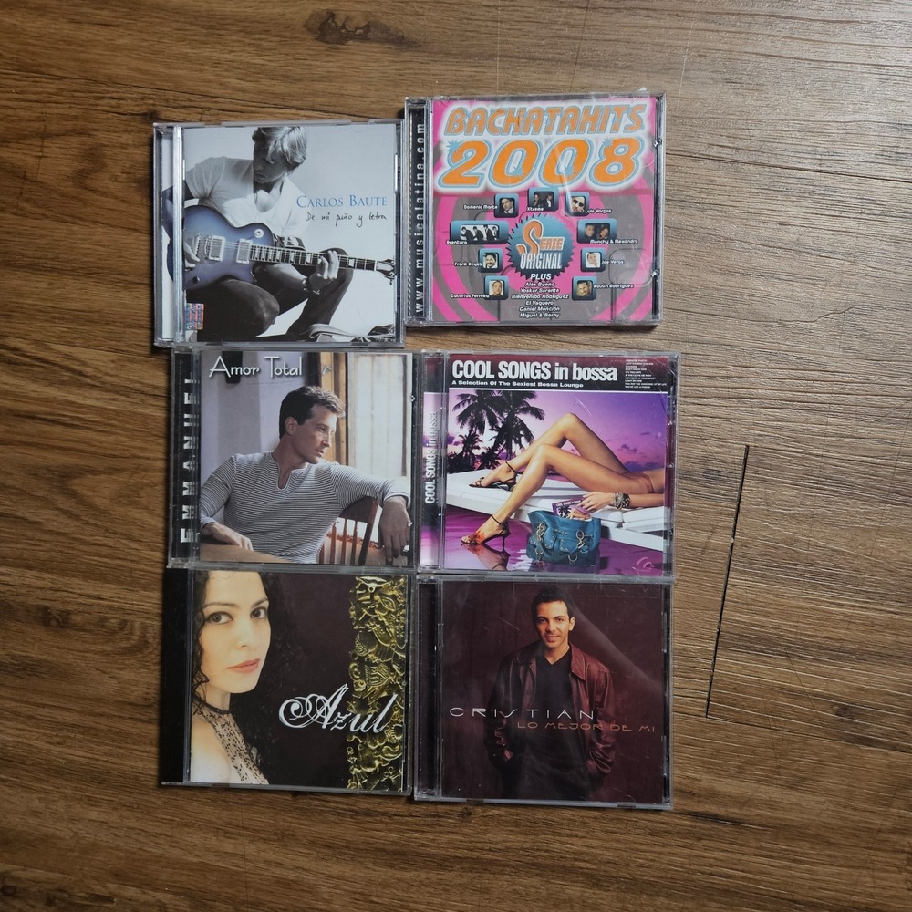 Lot of 6 Latin Music CDs Carlos Baute Bachatahits Emmanuel Cristian Azul Bossa